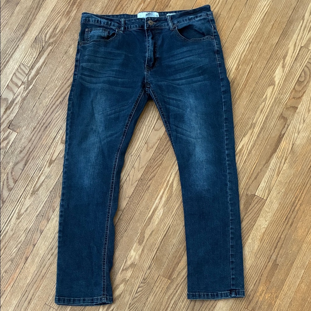 Paper Denim & Cloth Dark Blue Slim Straight Jeans